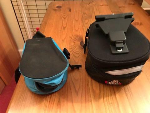 Two small bicycle seat packs, different sizes. Excellent condition