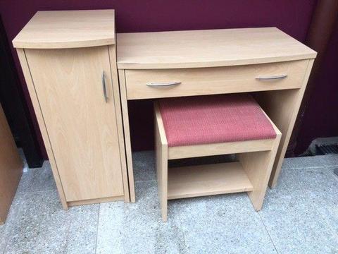 Beech study desk & stool (NO Cupboard)