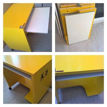 Yellow computer desk