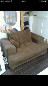 1 and 2 seater sofa brown FREE