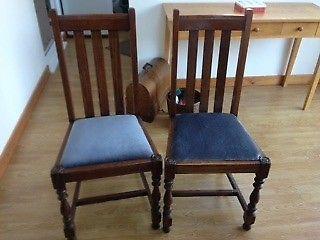 2 Oak chairs free to collector