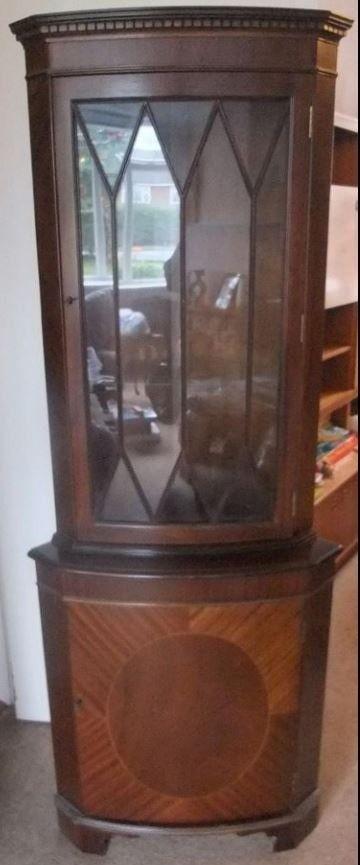 Corner Display Unit Wooden and Glass Furniture