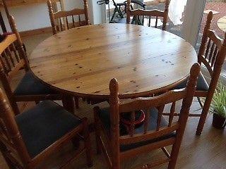 Pine table and chairs free to collector