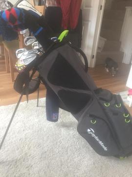 TaylorMade golf club set and bag