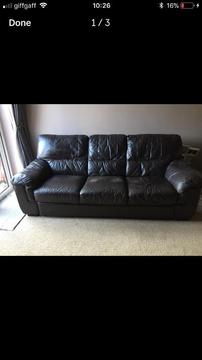 3 Seater leather Sofa brown needs a new home