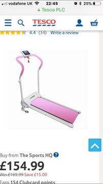 Pink treadmill / running machine