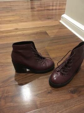 Top shop burgundy boots, size 5, excellent condition, only worn once