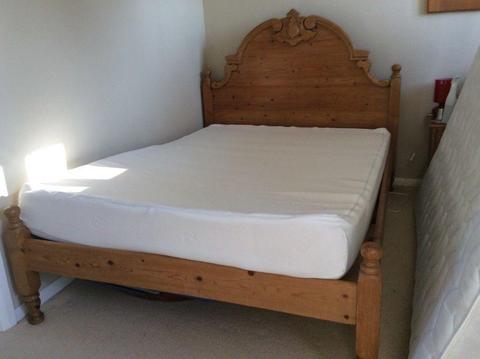 Double bed,with decorative carved headboard and thick memory foam mattress and cover
