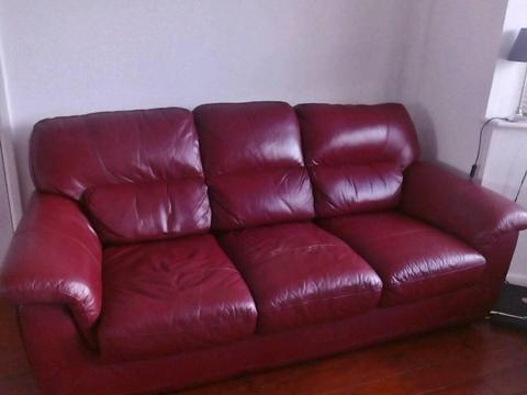 Free red leather sofa