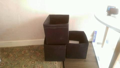 Ikea black material boxes for cube