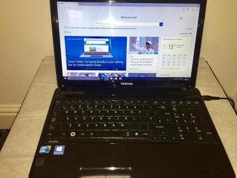 i3 4GB Ram Fast Toshiba Satellite HD Laptop 320GB,Window10,Microsoft office,Ready,Excellent cond