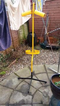 Yellow metal frame clothing display stand. i also have other display stands for sale