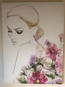 NEXT Floral lady canvas