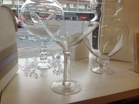 12 x Giant Martini Glasses, NEW Suitable for decorating your wedding reception tables