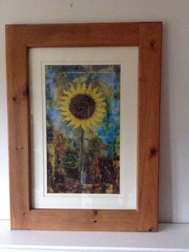 Large framed sunflower picture