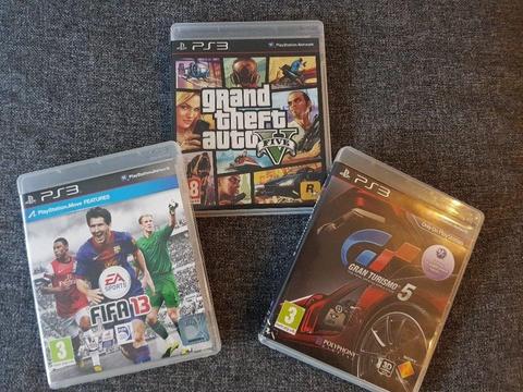 PS3 Playstation 3 Games - Grand Theft Auto (GTA) 5, Gran Turismo (GT) 5 and FIFA 13