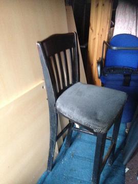 pub stool wooden frame fabric seats high chair
