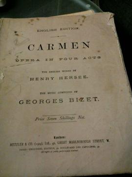 Carmen vocal score - London Philharmonic 1951
