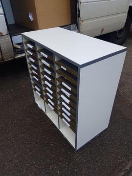 Office White Multi shelf unit for index cards etc with 27 removable shelves