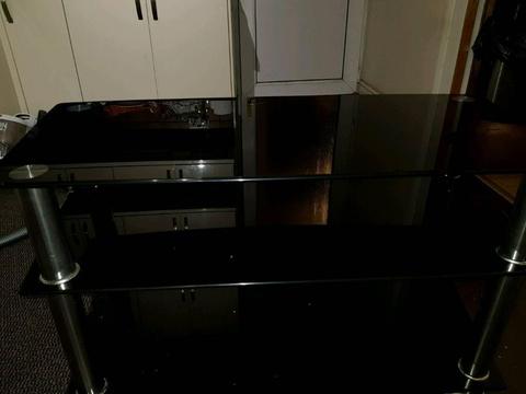 glass table black stand