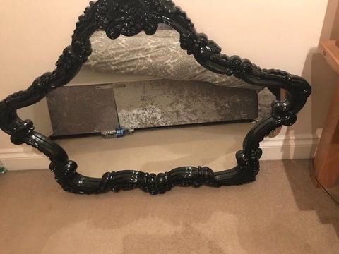 Black large mirror