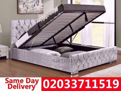 ***Brand New Double Crush Velvet Storage Bed Available With Mattress Get It Today* Nekoosa
