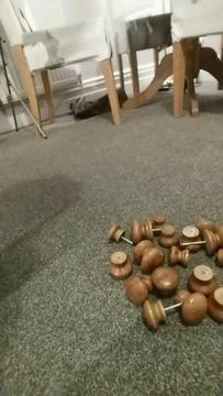 Assorted wooden furniture knobs