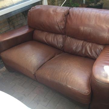 Brown leather sofa free