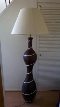 large brown and cream vase floor lamp