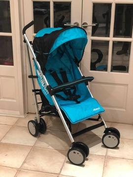 New hauck torro umbrella folding pram pushchair blue with cosytoes suitable from birth