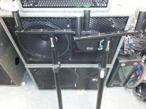 HEAVY DUTY SATELLITE SPEAKER STANDS. (JUST STANDS IN PIC)