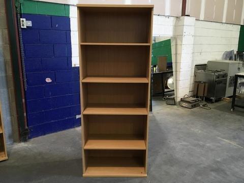 Beech second hand open bookcases with 4 shelves-very good condition-limited stock available