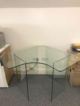 Mint condition, John Lewis, glass corner office desk