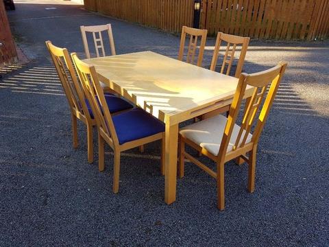 Ikea Dining Table & 6 Aaron Chairs FREE DELIVERY 516