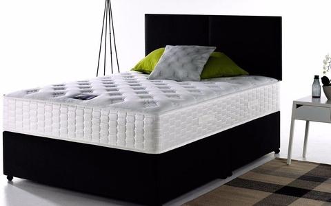 Brand New 4ft or 4ft6 Double or 5ft King Divan Base With White Orthopedic Mattress