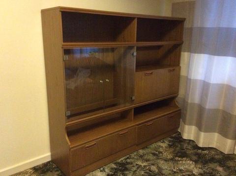 Wall Unit 5ft. X. 5ft. Two Large Drawers Glass Shelves