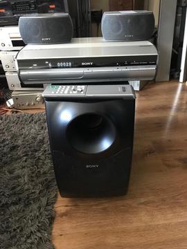 Sony s force dvd Surround Sound player with Surround Sound Speakers and subwoofer and remote