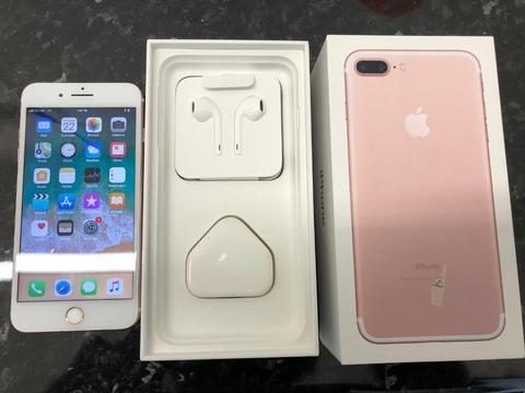 APPLE IPHONE 7+ ROSE GOLD 128GB UNLOCKED BOXED WITH RECEIPT AND WARRANTY