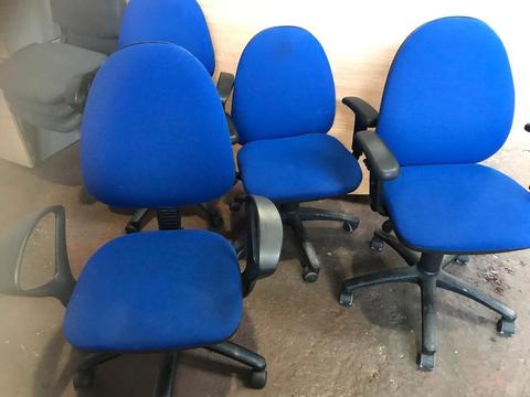 Blue Office Adjustable Chairs with Arms