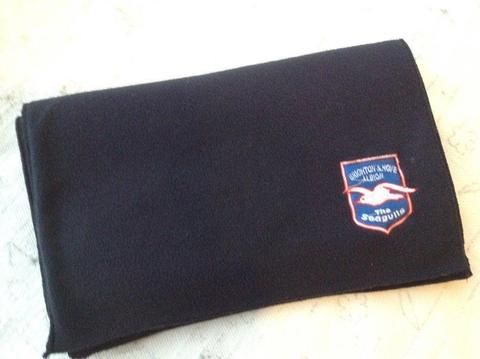 Scarf with small Brighton and Hove Albion badge