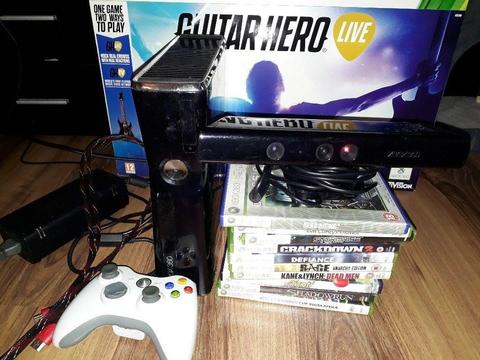 Xbox 360 bundle with Kinect and Guitar Hero