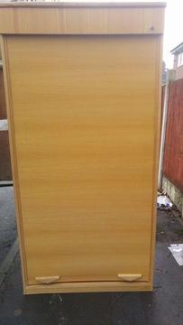 2 x solid oak filing cabinets with roller shutters