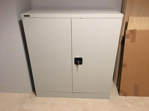 Short Steel Cabinet, in Grey, lockable