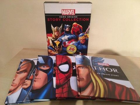 Marvel Hero Origins Story Book Collection - Spiderman - Captain America - X-Men & Thor