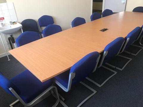 12 Seater Conference Table & 12 Chairs Package