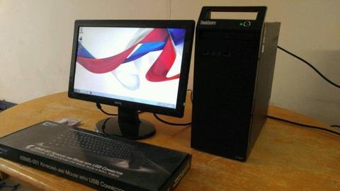 HP Business Home Student PC Desktop Tower & Benq 19 Widescreen LCD