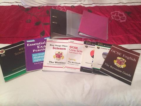 Ks3 revision guides, work books and folders