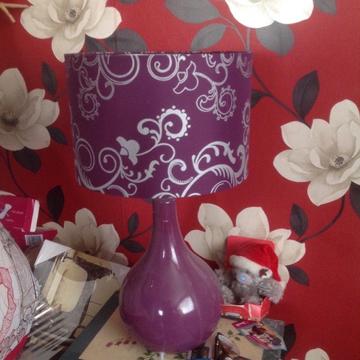 Large purple table lamp