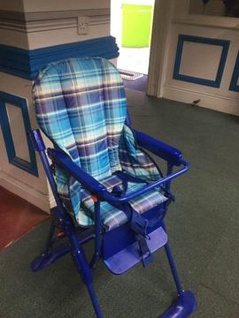 Baby High Chairs Two Available Blue & White in Excellent clean condition