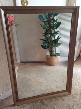 GOLD DISTRESSED TARNISHED EFFECT FRAME WALL MIRROR